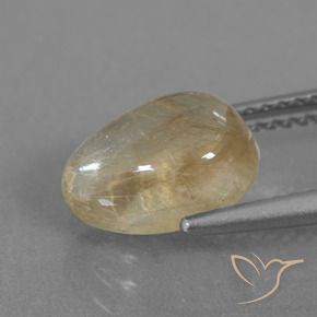Quarzo rutilo Giallo dorato naturale da 2.61 ct, Forma a pera, Trasparente