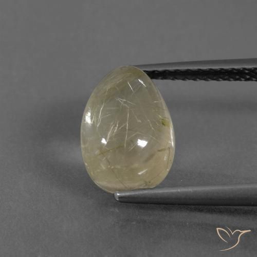 2.94ct Naturale Giallo chiaro Quarzo rutilo, Forma a pera, Trasparente