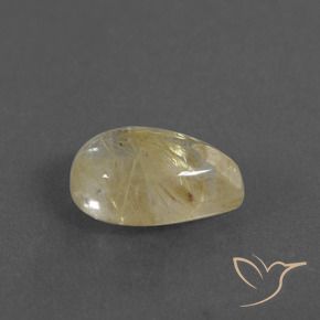 Quarzo rutilo Giallo terroso naturale da 2.61 ct, Forma a pera, Trasparente