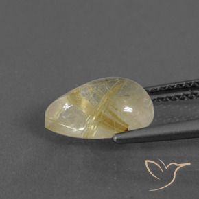 Quarzo rutilo Giallo terroso naturale da 2.61 ct, Forma a pera, Trasparente