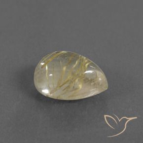 Quarzo rutilo Giallo terroso naturale da 2.97 ct, Forma a pera, Trasparente