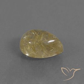 Quarzo rutilo Giallo caldo naturale da 2.94 ct, Forma a pera, Trasparente