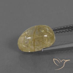 Quarzo rutilo Giallo caldo naturale da 2.94 ct, Forma a pera, Trasparente