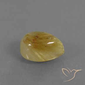 Quarzo rutilo Giallo di Digione naturale da 3.17 ct, Forma a pera, Traslucido