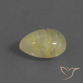 Quarzo rutilo Giallo chiaro naturale da 2.36 ct, Forma a pera, Trasparente