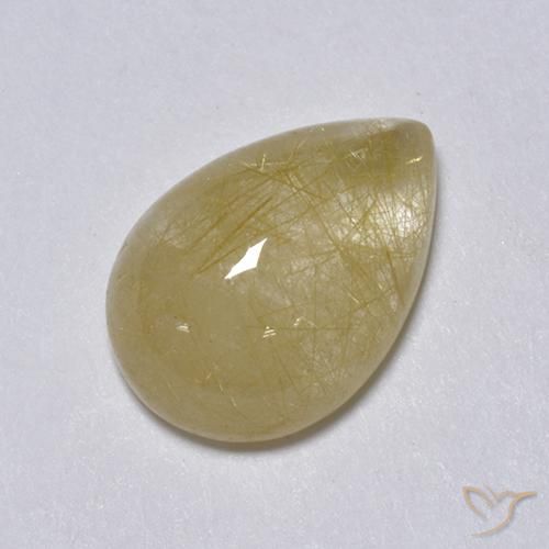 2.05ct Naturale Giallo terroso Quarzo rutilo, Forma a pera, Trasparente