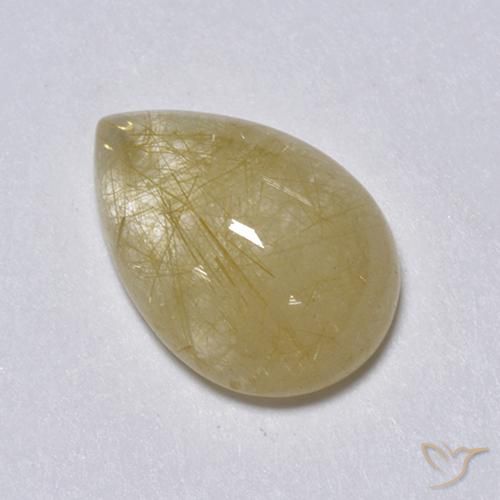 Quarzo rutilo Giallo terroso naturale da 2.05 ct, Forma a pera, Trasparente