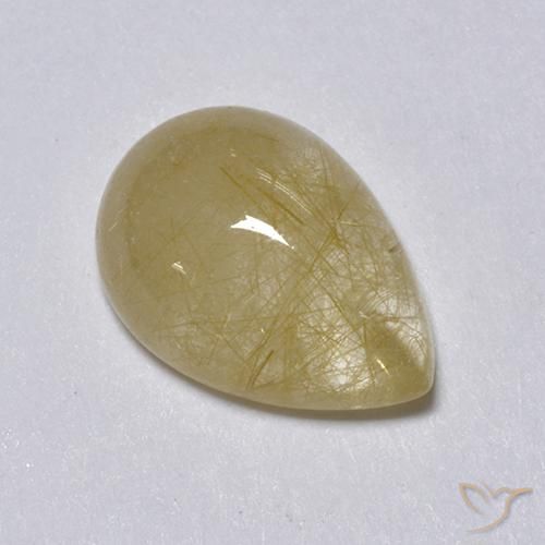 Quarzo rutilo Giallo terroso naturale da 2.05 ct, Forma a pera, Trasparente