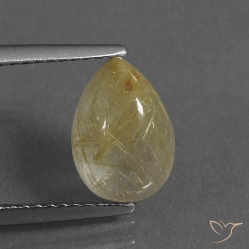 2.72ct Naturale Giallo Toscana Quarzo rutilo, Forma a pera, Trasparente