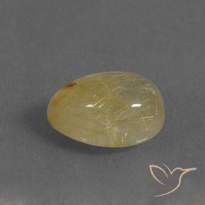 Quarzo rutilo Giallo Toscana naturale da 2.72 ct, Forma a pera, Trasparente