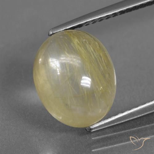4.85ct Naturale Giallo terroso chiaro Quarzo rutilo, Ovale, Trasparente