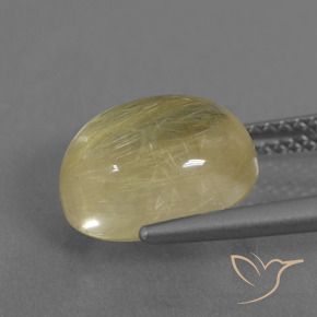Quarzo rutilo Giallo terroso chiaro naturale da 4.85 ct, Ovale, Trasparente