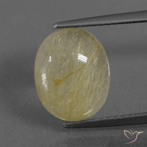 3.55ct Naturale Giallo Digione molto chiaro Quarzo rutilo, Ovale, Trasparente