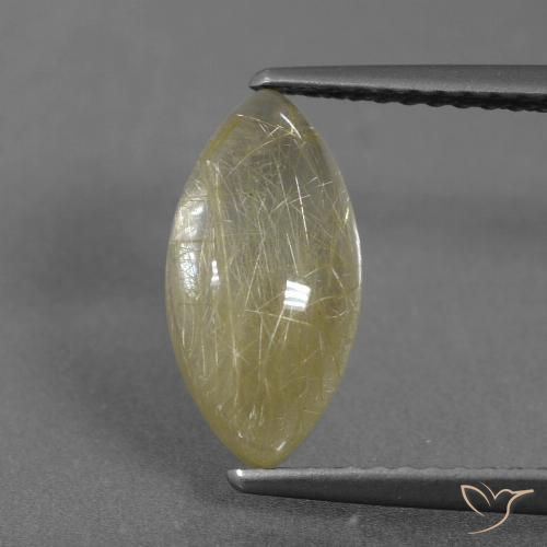 2.35ct Naturale Giallo caldo Quarzo rutilo, Taglio marquise, Trasparente