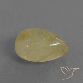 Quarzo rutilo Giallo medio naturale da 2.67 ct, Forma a pera, Trasparente