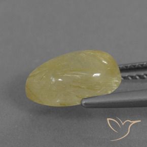 Quarzo rutilo Giallo medio naturale da 2.67 ct, Forma a pera, Trasparente