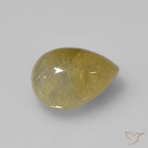 Quarzo rutilo Giallo terroso naturale da 2.14 ct, Forma a pera, Trasparente