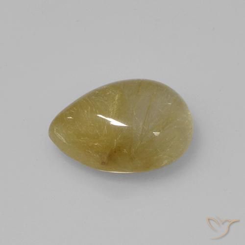 Quarzo rutilo Giallo terroso naturale da 2.14 ct, Forma a pera, Trasparente