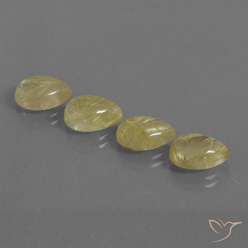9.03ctw Naturale Giallo terroso chiaro Quarzo rutilo, Forma a pera, Trasparente