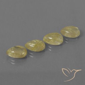 Gemme di Quarzo rutilo Giallo terroso chiaro naturale da 9.03 ct, Forma a pera, Trasparente