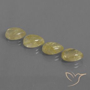 Gemme di Quarzo rutilo Giallo terroso chiaro naturale da 9.03 ct, Forma a pera, Trasparente