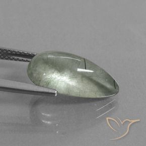 Quarzo rutilo Verde chiaro naturale da 6.41 ct, Forma a pera, Trasparente