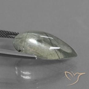 Quarzo rutilo Verde chiaro naturale da 9.75 ct, Forma a pera, Trasparente