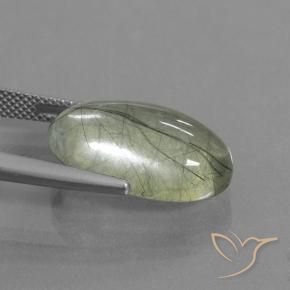 Quarzo rutilo Verde chiaro naturale da 10.99 ct, Ovale, Trasparente
