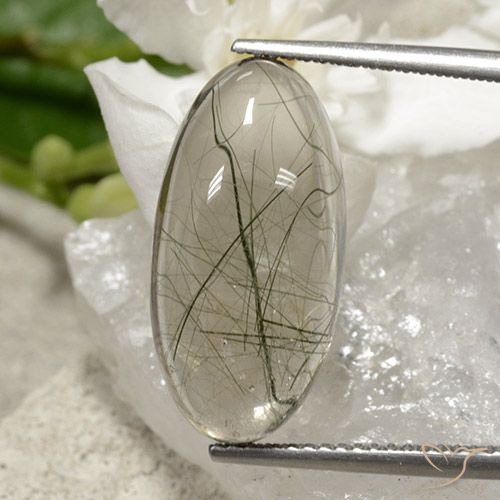 10.67ct Naturale Verde chiaro Quarzo rutilo, Ovale, Trasparente