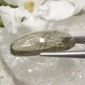 Quarzo rutilo Verde chiaro naturale da 10.67 ct, Ovale, Trasparente