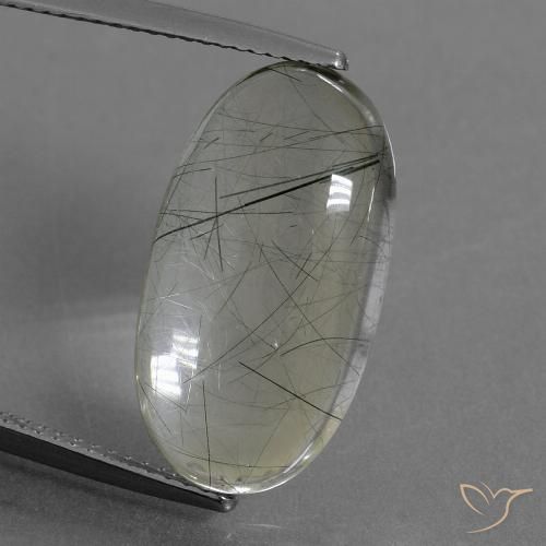 10.05ct Naturale Verde chiaro Quarzo rutilo, Ovale, Trasparente