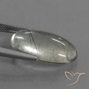Quarzo rutilo Verde chiaro naturale da 10.05 ct, Ovale, Trasparente