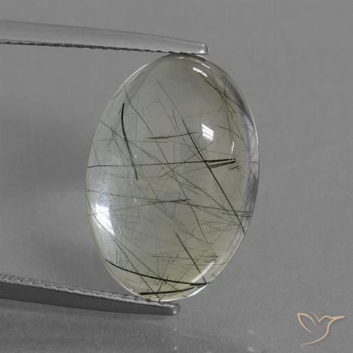 10.23ct Naturale Verde chiaro Quarzo rutilo, Ovale, Trasparente