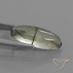 Quarzo rutilo Verde chiaro naturale da 8.76 ct, Taglio marquise, Trasparente