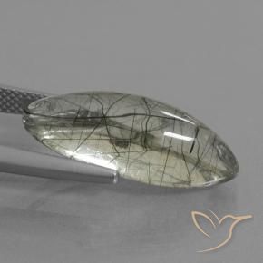 Quarzo rutilo Verde chiaro naturale da 9.05 ct, Taglio marquise, Trasparente