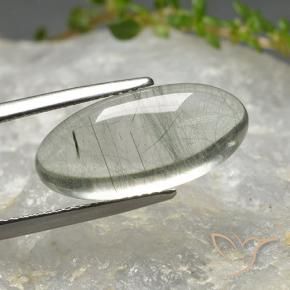 Quarzo rutilo Verde chiaro naturale da 8.97 ct, Ovale, Trasparente