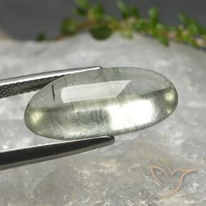 Quarzo rutilo Verde chiaro naturale da 8.97 ct, Ovale, Trasparente