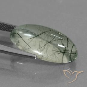 Quarzo rutilo Verde chiaro naturale da 9.58 ct, Ovale, Trasparente