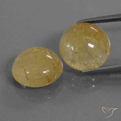8.46ctw Naturale Oro medio Quarzo rutilo, Rotondo, Trasparente