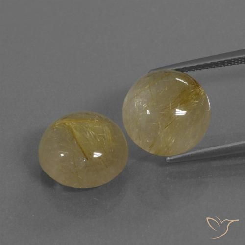 11.08ctw Naturale Marrone Dorato Molto Chiaro Quarzo rutilo, Rotondo, Trasparente