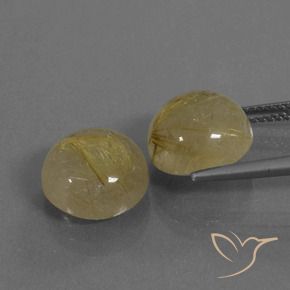 Gemme di Quarzo rutilo Marrone Dorato Molto Chiaro naturale da 11.08 ct, Rotondo, Trasparente