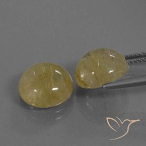 Gemme di Quarzo rutilo Giallo terroso naturale da 9.84 ct, Rotondo, Trasparente