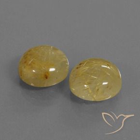Gemme di Quarzo rutilo Giallo medio naturale da 10.91 ct, Rotondo, Trasparente