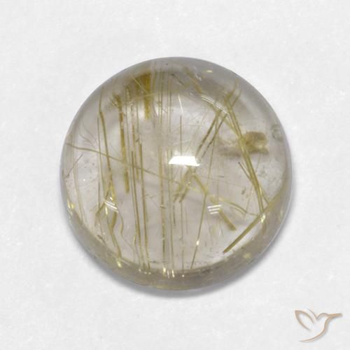 5.19ct Naturale Giallo Toscana Quarzo rutilo, Rotondo, Trasparente