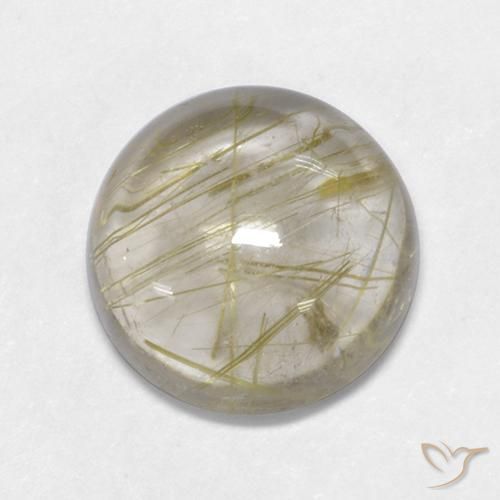 Quarzo rutilo Giallo Toscana naturale da 5.19 ct, Rotondo, Trasparente