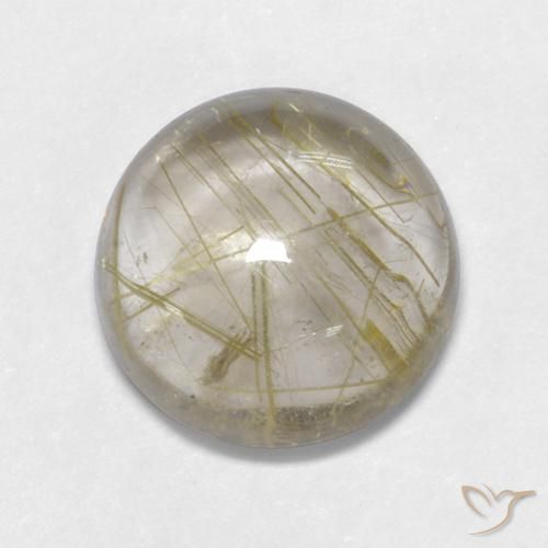 Quarzo rutilo Giallo Toscana naturale da 5.19 ct, Rotondo, Trasparente