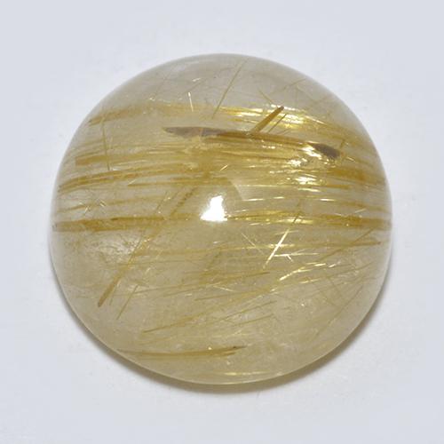 Quarzo rutilato naturale giallo da 5,86 ct, taglio rotondo, trasparente