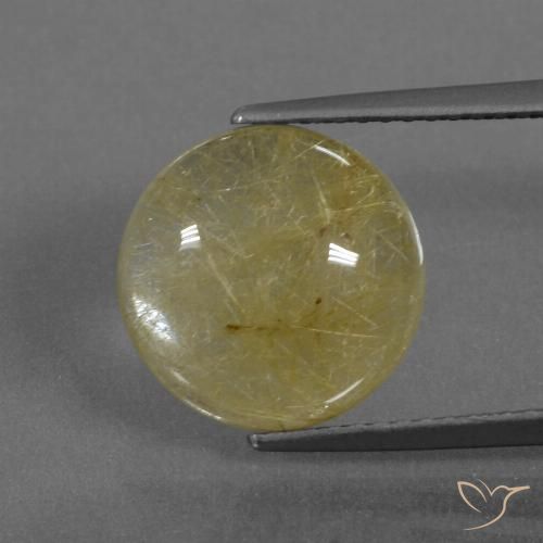 5.18ct Naturale Giallo medio Quarzo rutilo, Rotondo, Trasparente