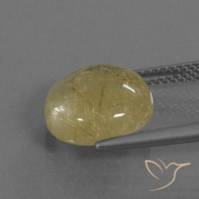 Quarzo rutilo Giallo medio naturale da 5.18 ct, Rotondo, Trasparente