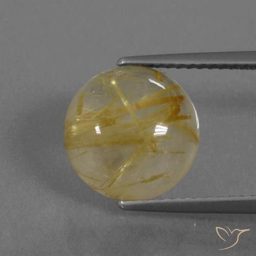 4.61ct Naturale Giallo medio Quarzo rutilo, Rotondo, Trasparente